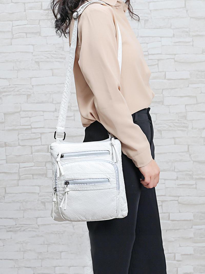 Product Introduction of Women's Fashionable Solid Color Crossbody Bag, Casual Versatile Multi-pocket Zipper Shoulder Bag for Daily Commuting Use, Trendy All-match Ladies Purse Commuter Bag 5