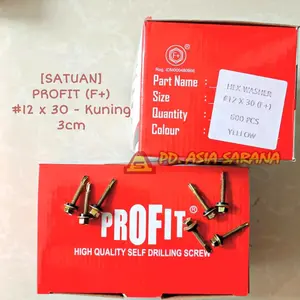 [PROFIT] Paku Roofing 3cm Box Kuning Baut Skrup Holo Atap Sekrup 12x30