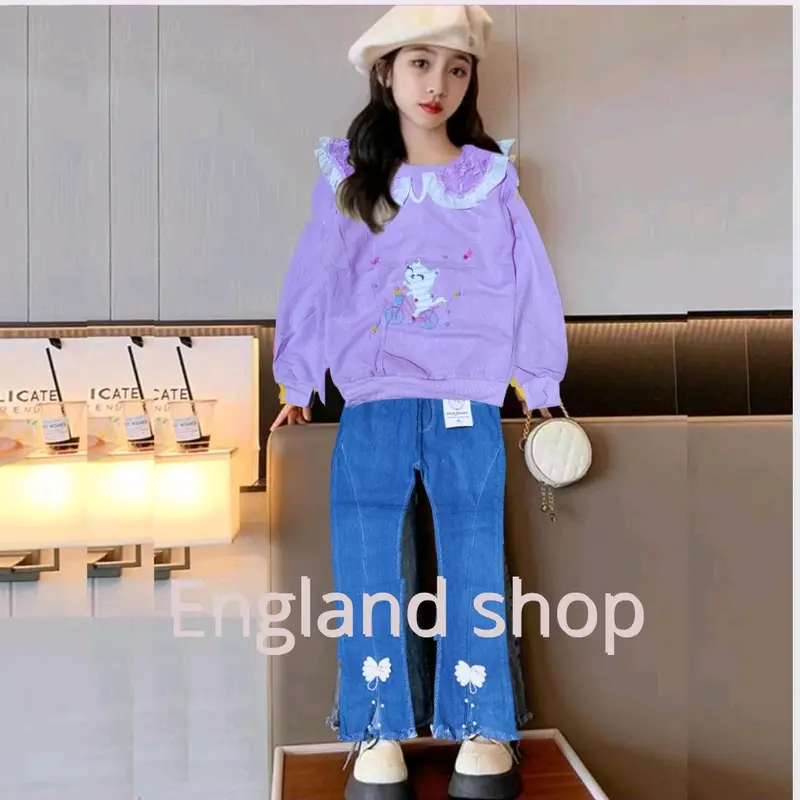 Baju anak perempuan import setelan jeans anak cewek import 1-10 tahun Katun 7