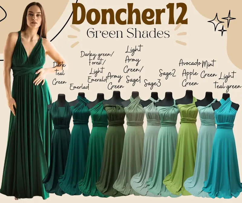 slim fit dress slacks TDY Forest Green Short Infinity Dress main image 0