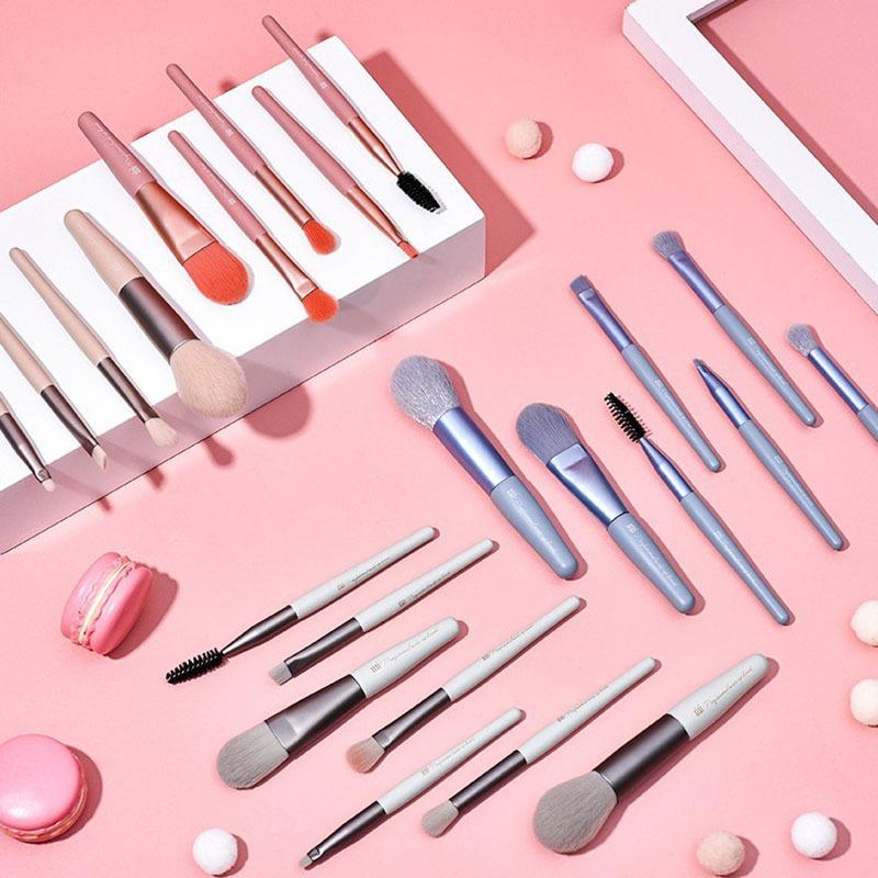 Full Bộ cọ 8 cây makeup lông mềm mịn tặng kèm túi Zip Vintage, Bộ cọ trang điểm cá nhân gốm 8 cây chính hãng 8