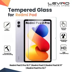 LEVINO Tempered Glass Compatible For Redmi Pad 2 Pro 12.1 inch 2024/ Redmi Pad 2/ Redmi Pad SE 11"/ Mi Pad 7/7 Pro Screen Protector Full Cover 9H