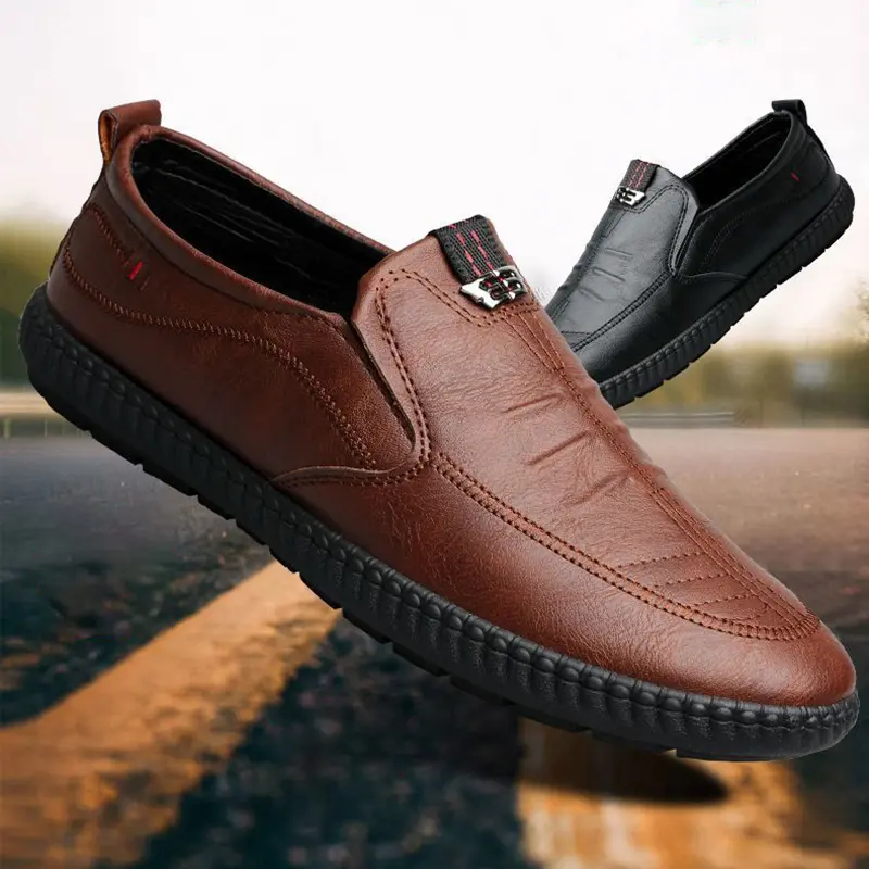 Techdoo Sepatu Pantofel Formal Pria Sepatu Slop Kulit Cowok Casual Shoes Men Kerja MC446 1