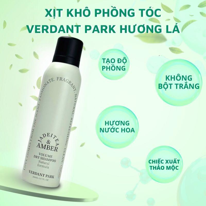 Xịt khô phồng tóc VERDANT PARK dầu gội khô hương lá trà Jadeitea & Amber | COSKIN Nữ Women