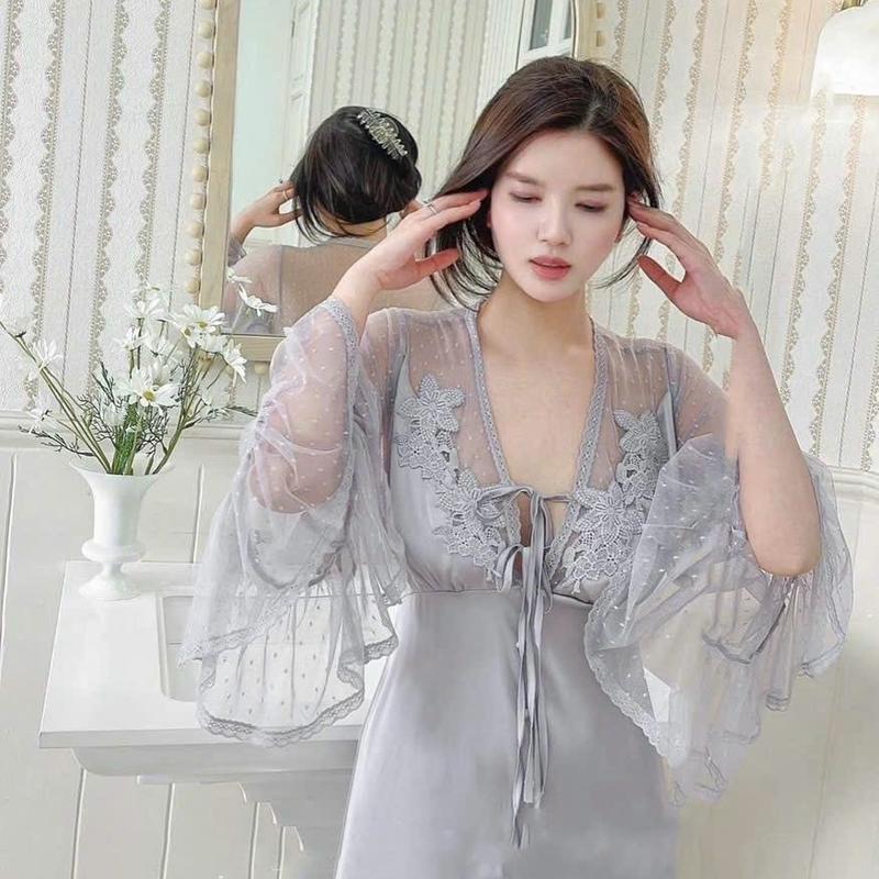 Váy ngủ dáng dài tay xoè tiểu thư 2