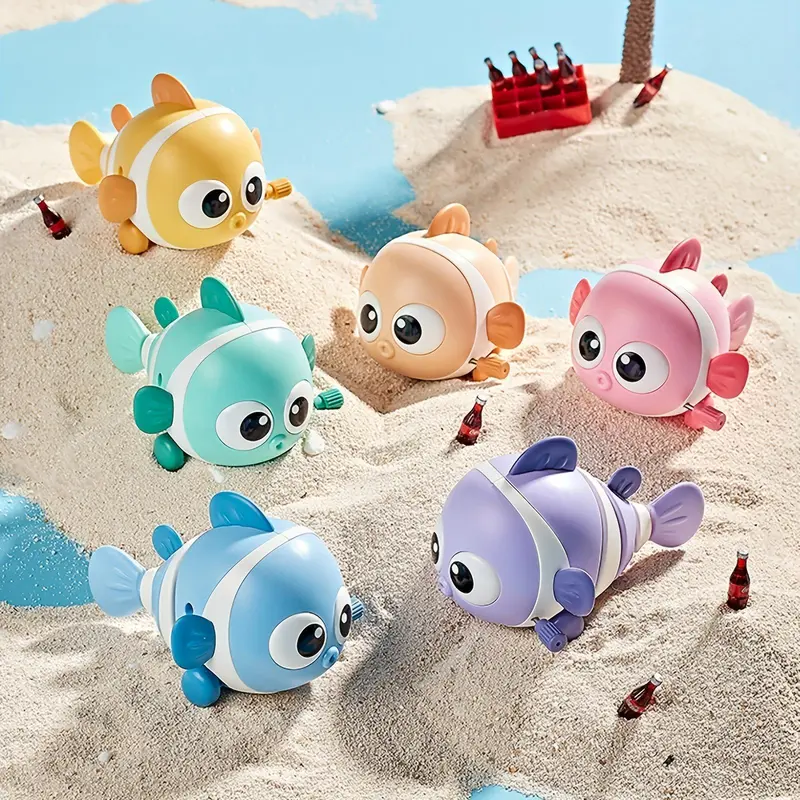 Baby's Cartoon Fish Clockwork Toy, Baby Crawling Learning Fish Design Clockwork Toy, Toddler Sensory Play Kit 5