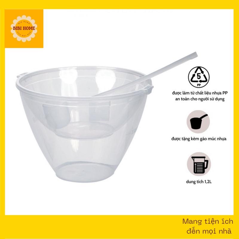 Bát ướp lạnh rượu, dụng cụ ướp đá lạnh rượu 2 tầng có muôi múc, ngâm đồ uống lạnh mùa hè