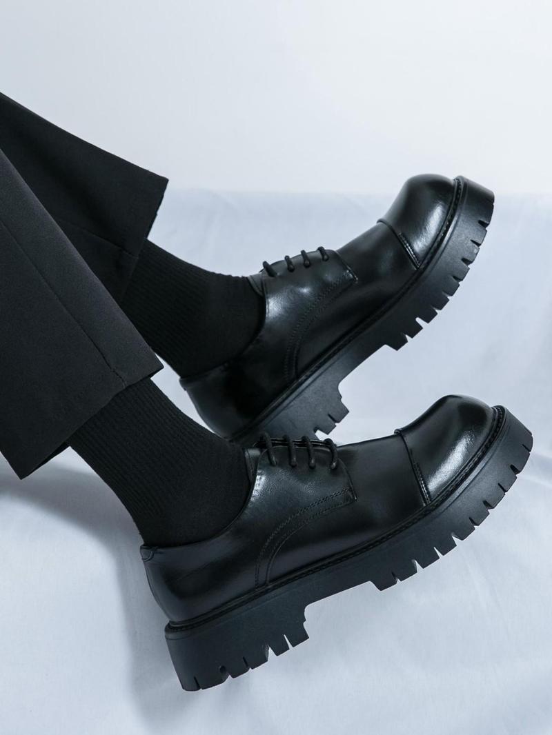 Product Introduction of Men's Business Formal Lace Up Dress Shoes, Fashionable Solid Color Derby Shoes for Work Office, Male All-match Shoes for Daily Wear, Boy 8