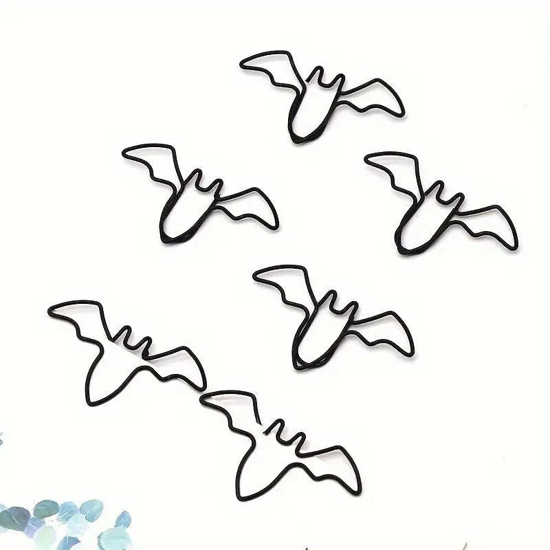 Bat Shaped Paper Clip (20pcs), Metal Bookmark Binder Clip, Document Organizer, File Holder Accessories for School and Home Use 2