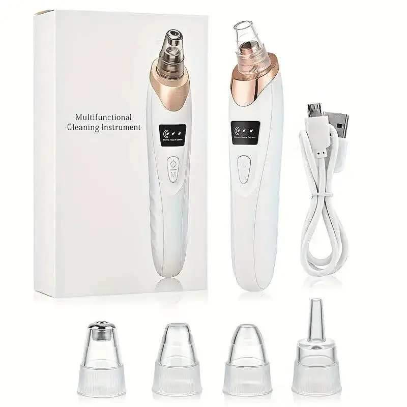 Electric Cleaning Blackhead Instrument, 1 Set Vacuum Facial Pore Cleaner with 5 Counts Replacement Heads, Facial Skin Care Tool for Women & Men