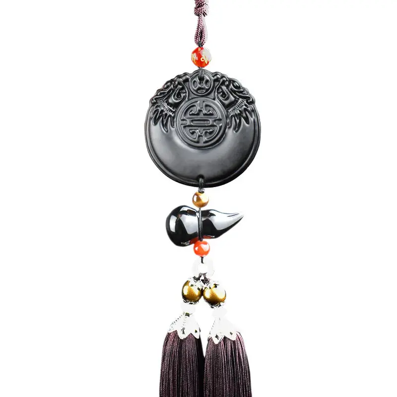Đồ Trang Trí Treo Xe Hơi, Hình Quả Bầu Thủy Tinh Obsidian, Đồ Trang Trí Xe Hơi, Chuyến Đi An Toàn, Thích Hợp Cho Nam Và Nữ, Treo Trên Gương Chiếu Hậu Ô Tô, Mặt Dây Chuyền, Tuyệt Vời Làm Quà Tặng Nội Thất 7