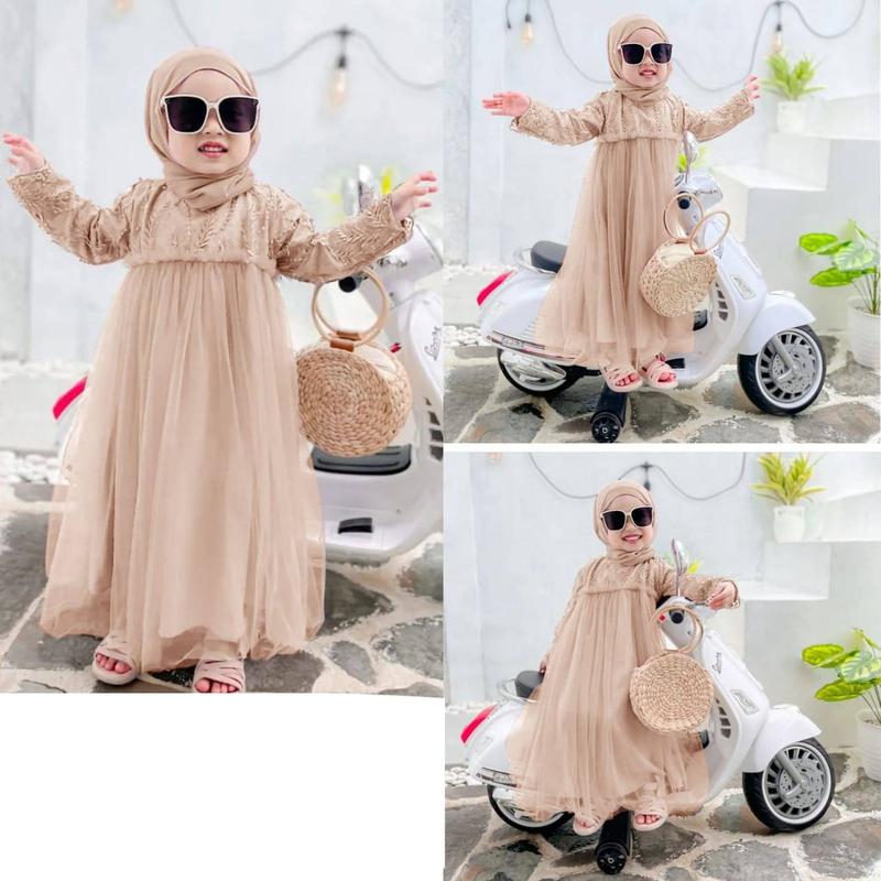Product Introduction of Tmc Maxi reynata dress / maxi dress tile mutiara ukuran umur anak 2 sampai 9 tahun Muslim Gamis Baju Pesta 30