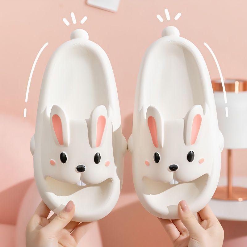 Product Introduction of Cute Rabbit Slippers Women's Indoor Home Sandals Summer Mute Super Soft 6