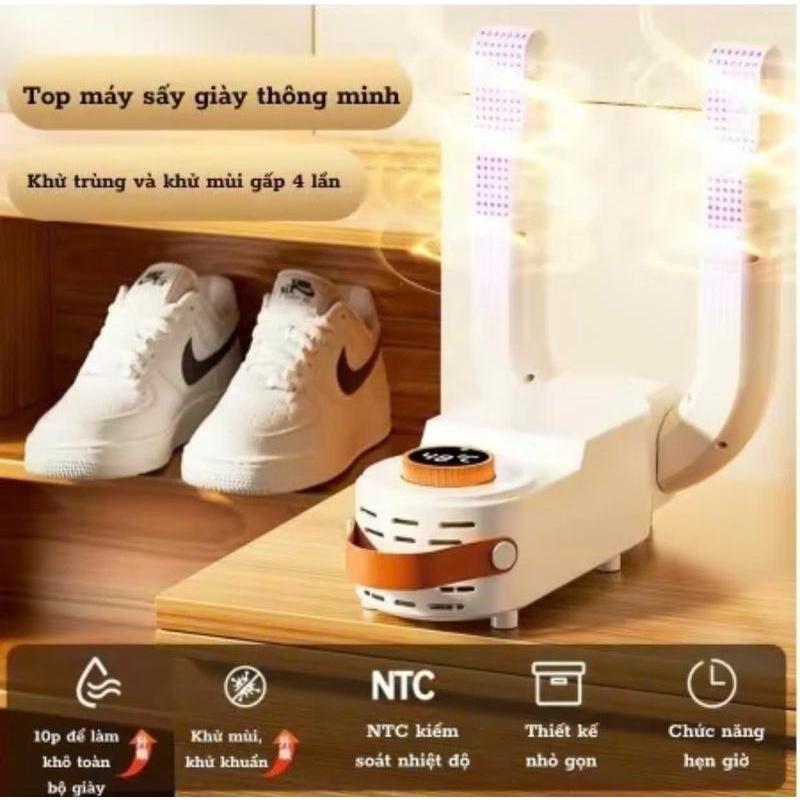 Máy sấy giày dép đa năng, Khử mùi hôi cực nhanh 150w 3 chiều xoay 360 độ Làm khô siêu nhanh tia UV khử trùnġ tiêu diệt vi khuẩn C01