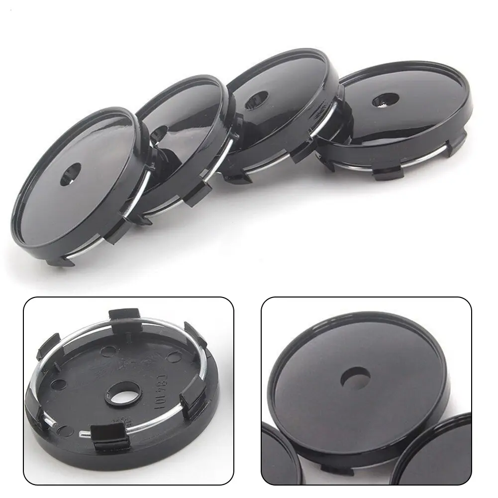 4pcs 60mm Black Wheel Hubs Center Hub Cap  Wheel Rim Hub Cover Cap