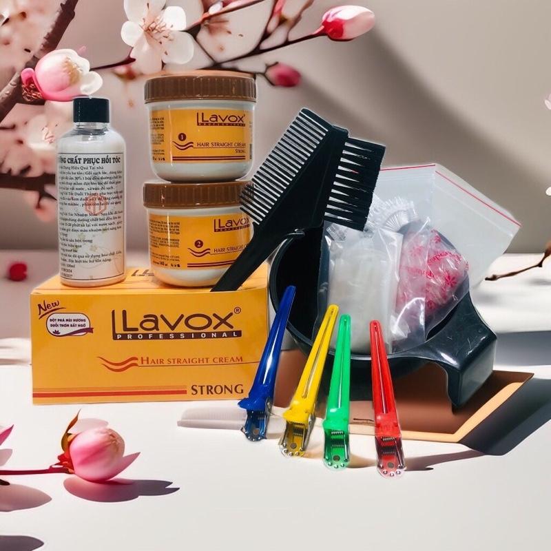 Combo kem duỗi tóc lavox 140ml x 2 _ 150ml x 2 kèm dụng cụ Tạo kiểu tóc Nữ Women