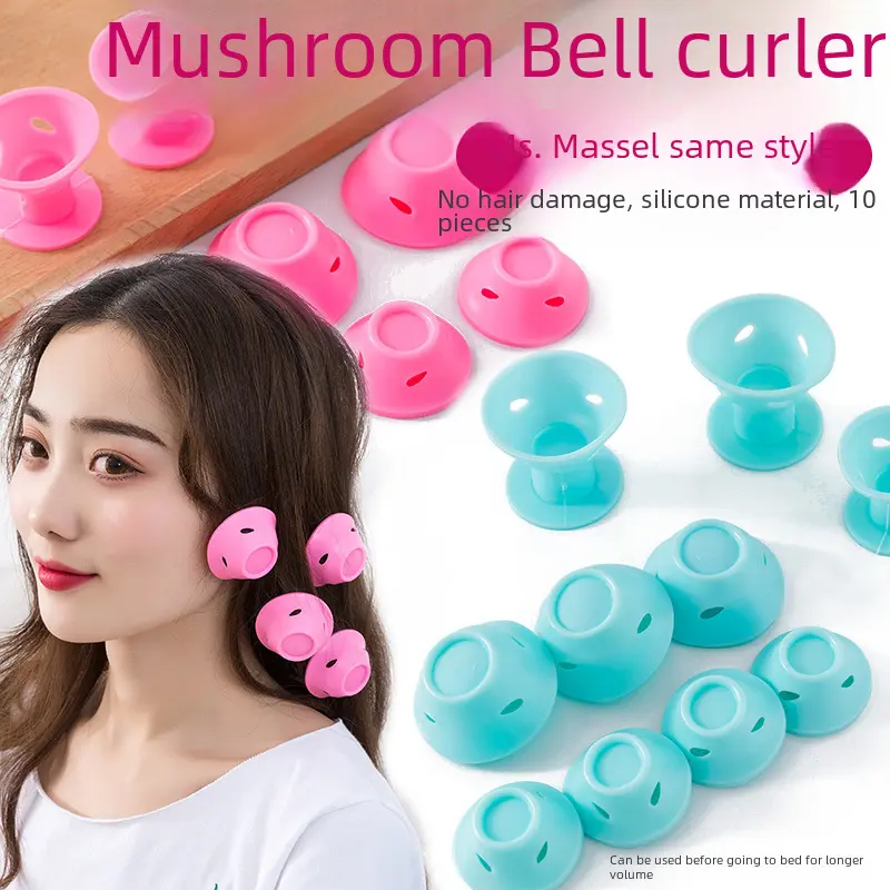 Factory Direct Sales Mushroom Hair Curler Bell Hair Curler Hair Roller Silicone Hair Curler Eight-Character Bangs Roller Haircare Heatless