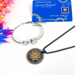 1 SET Kalung Sehat Quantum Pendant Titanium Pria & Wanita Bisa Bayar Di Tempat Hitam Liontin Perhiasan