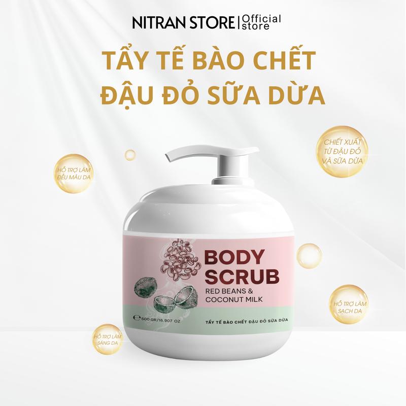 Tẩy Tế Bào Chết Đậu Đỏ Sữa Dừa 500ml - Hỗ trợ làm sạch da Dưỡng Da Body Dưỡng Body Cho Bé Nữ Women Chăm Da Đón Tết