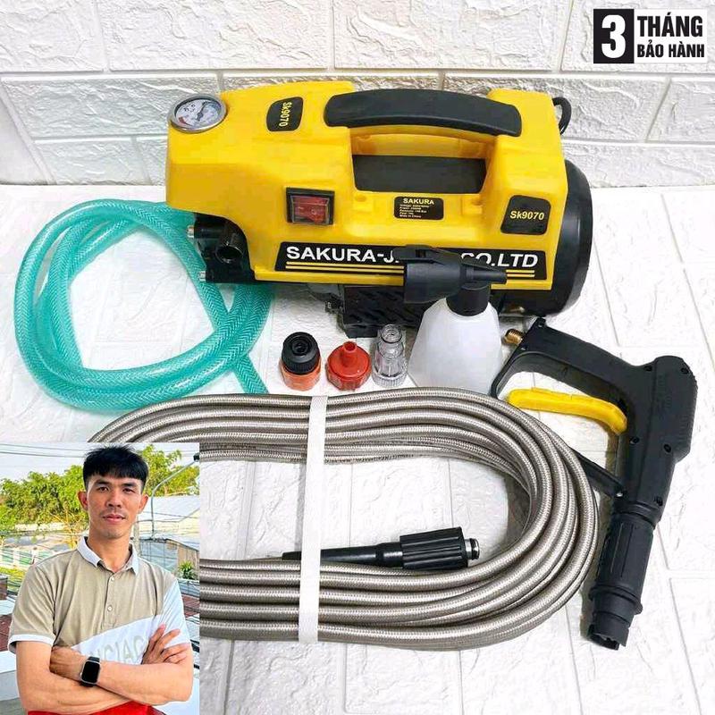Máy rửa xe Sakura  áp lực cao - Máy rửa xe gia đình Sakura áp lực cao Khỏe bảo hành3 tháng
