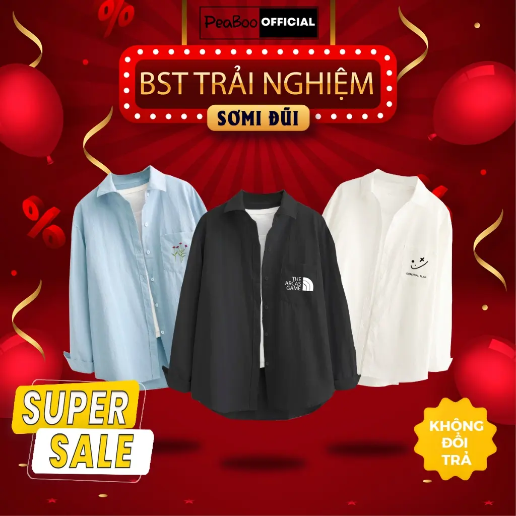 [BST SƠ MI - GIÁ TRẢI NGHIỆM] Áo Sơ Mi By PEABOO Mã BST00 Chất Mềm Mịn Dành Cho Nam Nữ