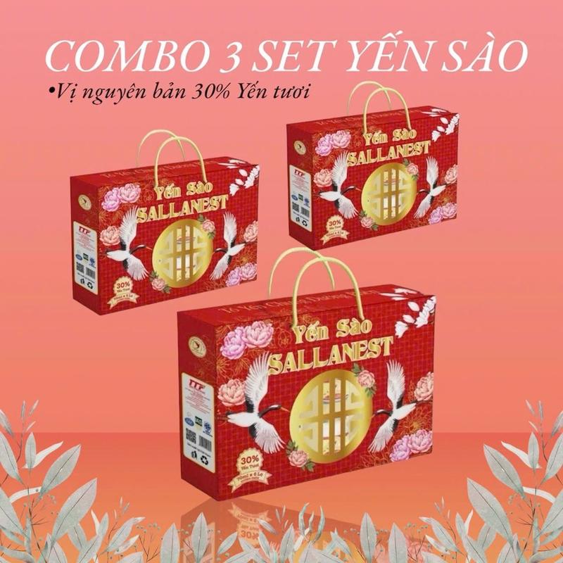 {COMBO 3 Hộp yến quà} Yến SALLANEST QUÀ TẶNG COMBO 3 Hộp