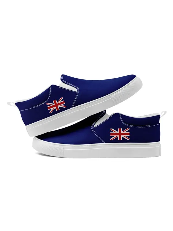 Men's Random Flag Print Slip on Sneakers, Casual Comfortable Breathable Sports Running Shoes, Lightweight Easy Fit Everyday Comfort Shoes, Trainer 6