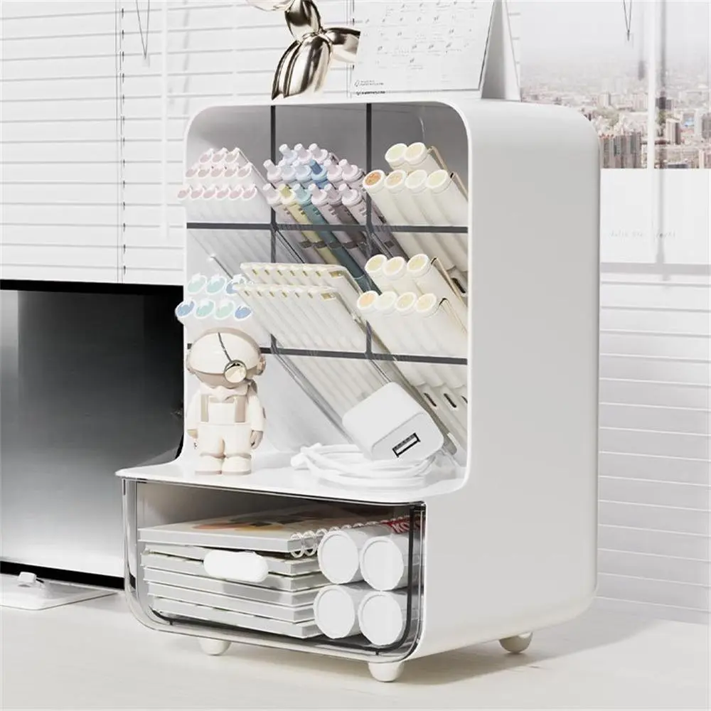 3 in 1 Desktop Storage Box, 1 Count Multi-layer Drawer Type Stationery Storage Box, Desk Organizer for Home Office School, Pencil Holder