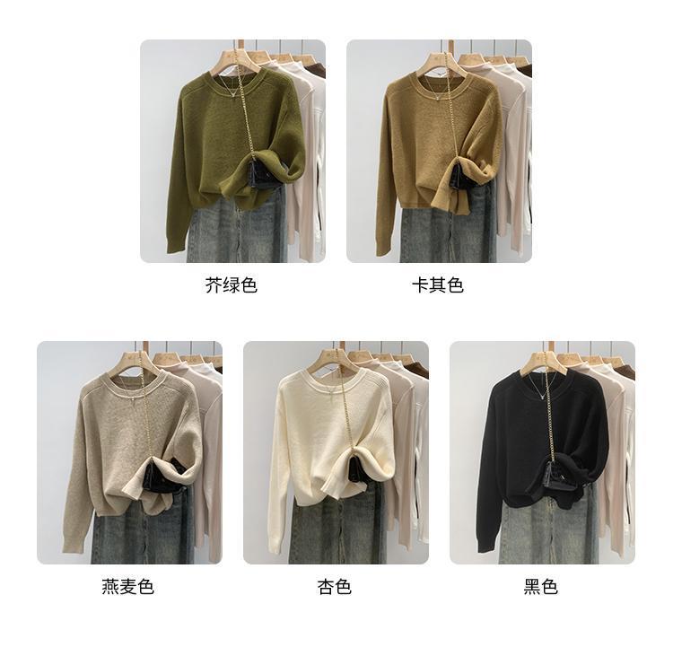 Product Introduction of Áo Len Dệt Kim, Phong Cách Châu Âu, Dáng Rộng Rãi Và Lười Biếng, Cổ Tròn, Dành Cho Nữ, Hàng Mới Về Mùa Thu Và Mùa Đông, Thiết Kế Đẹp, Áo Chui Đầu Độc Đáo Áo Dài Tay Women 3