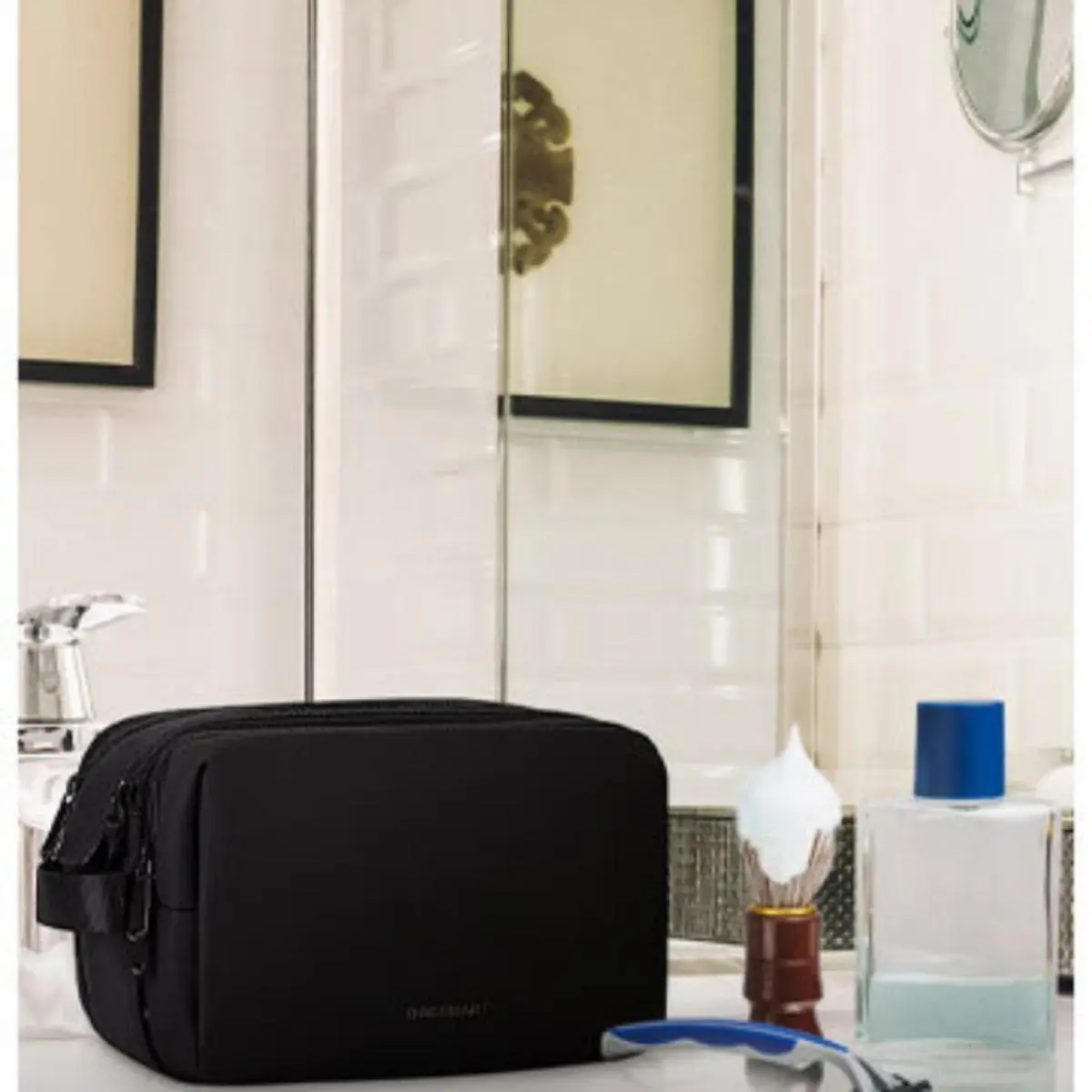 Large-capacity business trip toiletry bag, swimming waterproof cosmetic bag, men's storage cosmetic bag twill