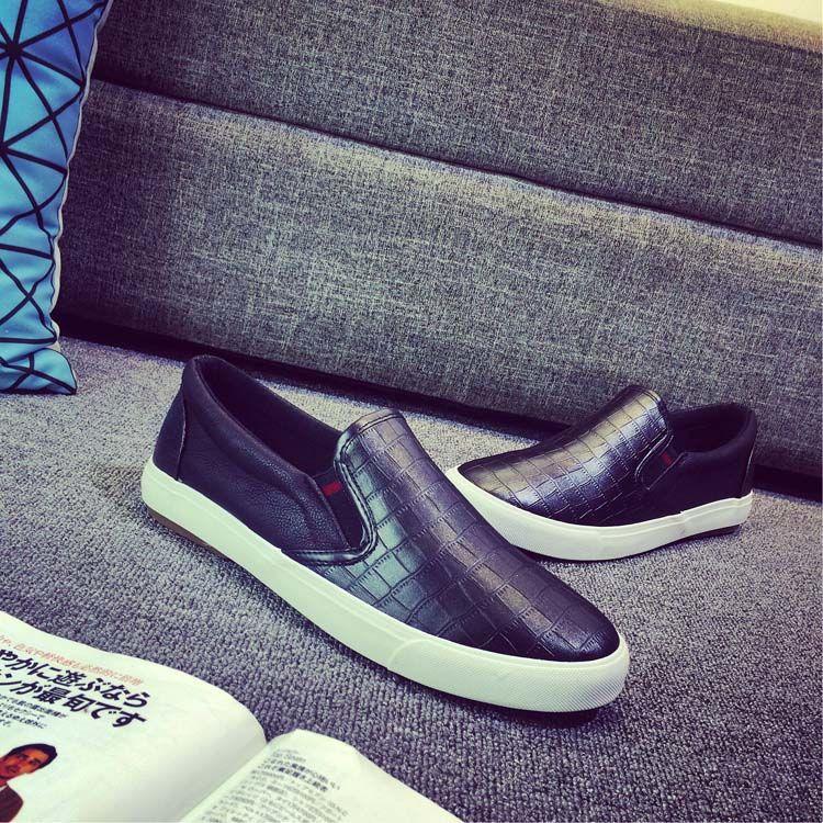 Product Introduction of Spring PU Leather Shoes Men's Waterproof Slip-on Lazy Shoes Versatile Sneakers Casual Shoes Black Men's Shoes 16