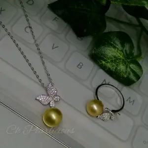 Perhiasan Set Mutiara Air Laut Lombok ASLI Harian Ulang tahun