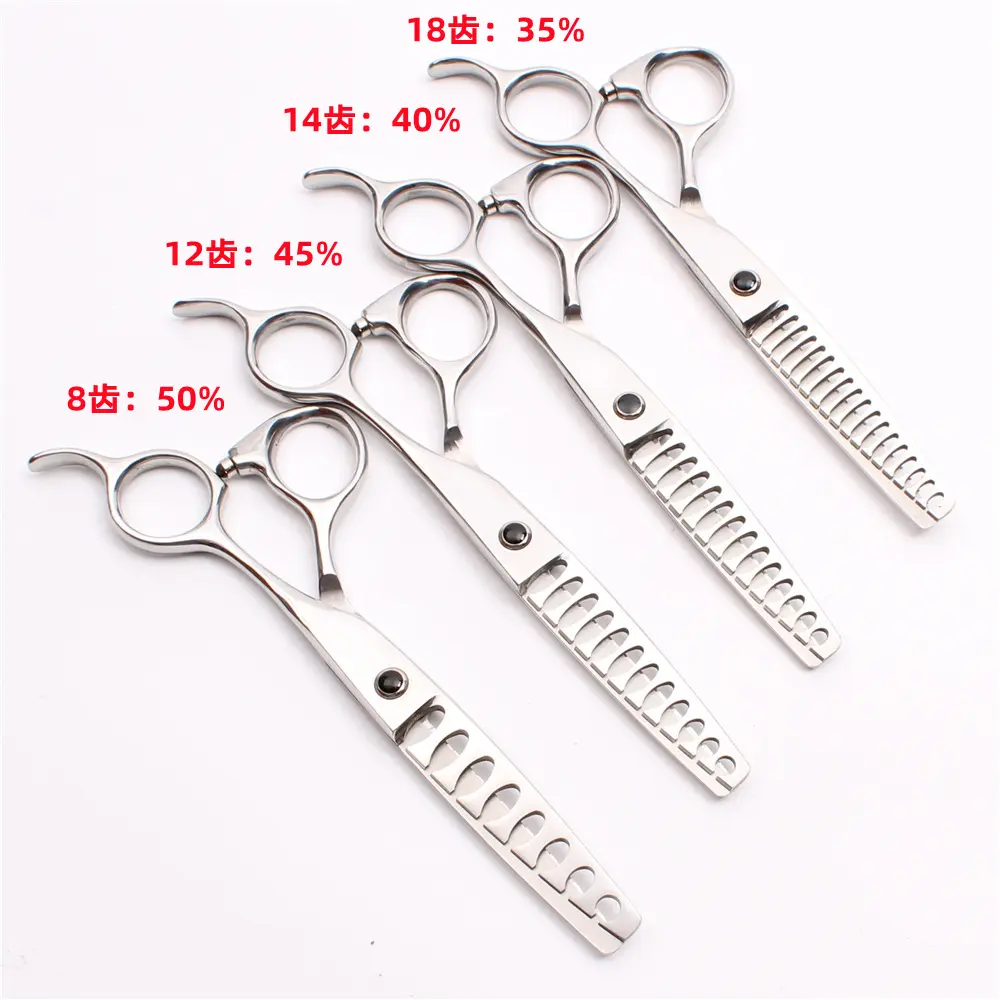 Kéo xương cá, 6,0 inch, Kéo mỏng, với 12 / 14 / 18 răng, Thích hợp cho tiệm cắt tóc nam, Kéo làm tóc