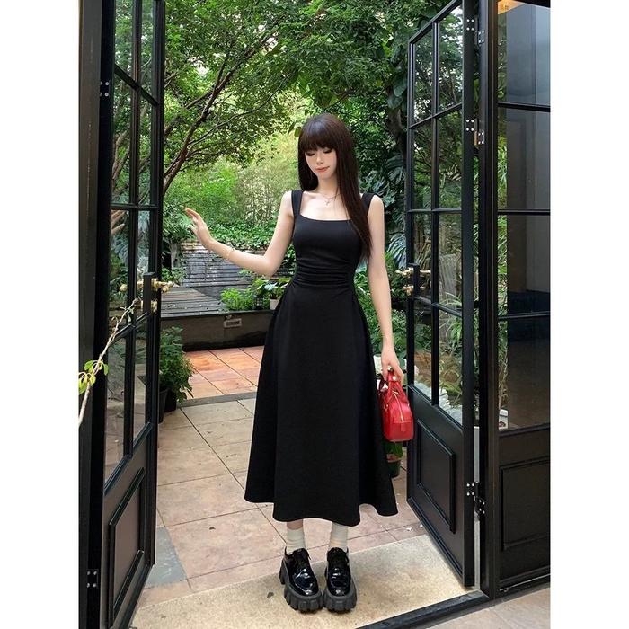 Promo 25009 hitam dress pantai korean style fit body midi dress kondangan simple  elegan wanita kekinian aline dress pesta mewah - 1312-white, M - Kota  Administrasi Jakarta Utara - Yimita1209 | Tokopedia