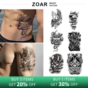 ZOAR-Y31 Stiker Tato Temporary Semi Permanen【Kombinasi Ganesa】Tahan lama Tattoo menempel dekorasi seni untuk pria dan wanita