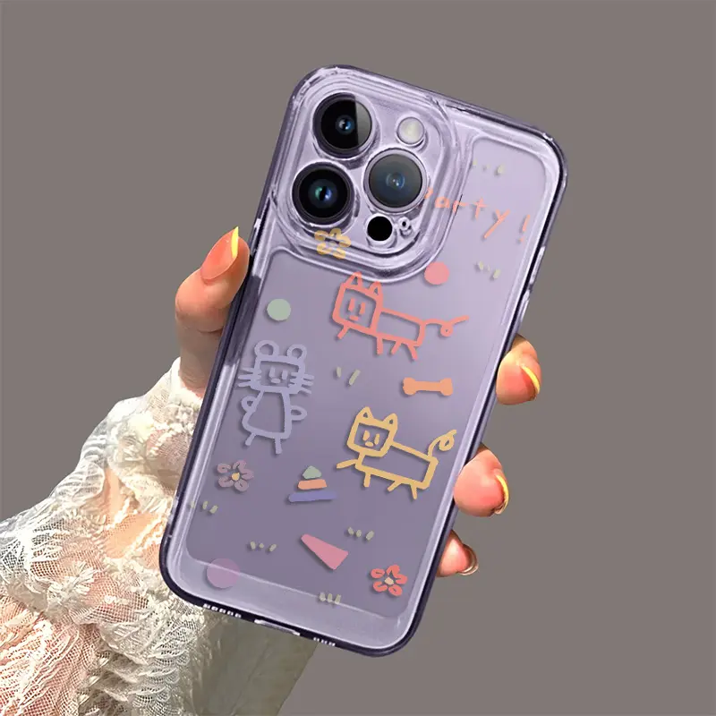 Ốp Lưng IPhone Cao Cấp, Chủ Đề Mèo Và Chuột Anime Hoạt Hình, Tương Thích Với IP16, 13, 12, 11, 14, 15Pro Max, XR, X, XS MAX, 15Plus, 7 / 8 Plus, Se2020, Chất Liệu Silicon Trong Suốt 6