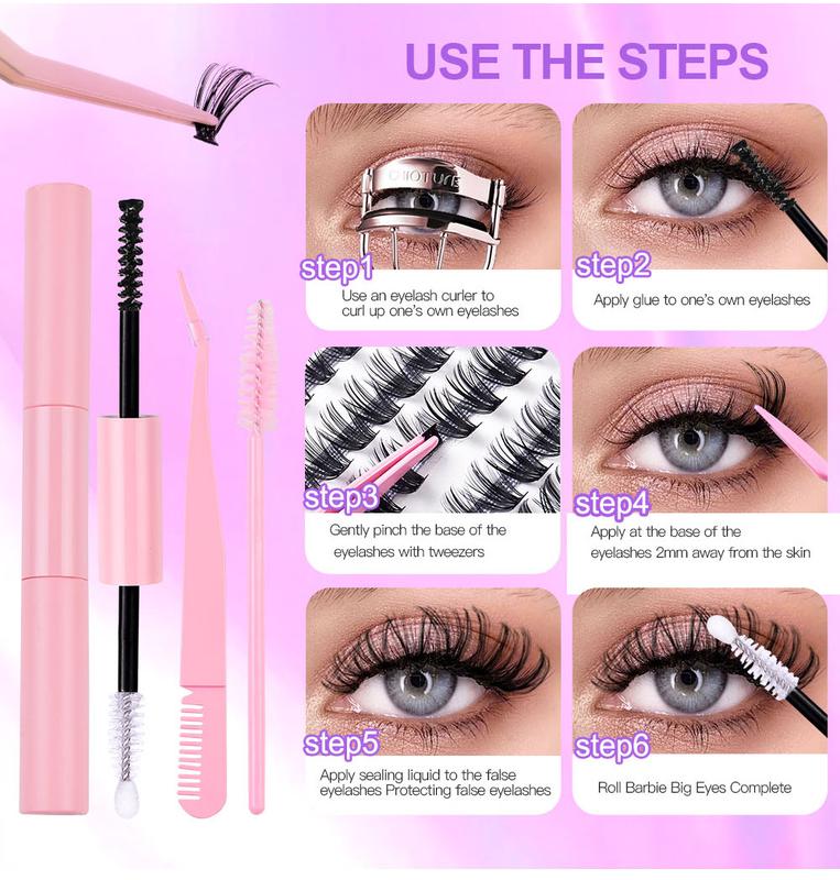 Product Introduction of European and American Thick Large Displacement 280 Clusters D Curved DIY Eyelash Segmented Single Cluster Grafting False Eyelashes 2