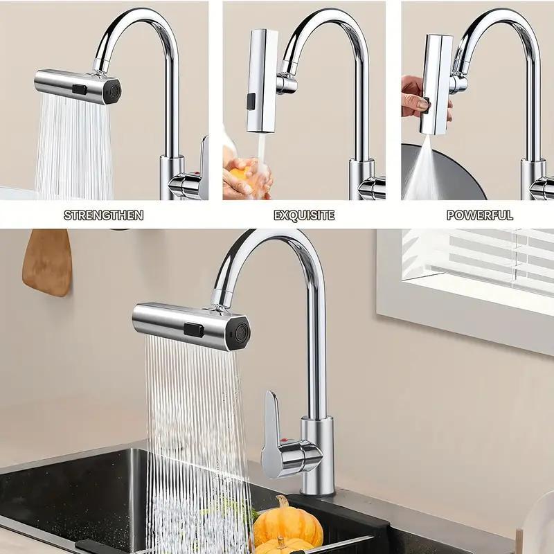360° Rotatable Kitchen Faucet, 1 Count 3 Modes Kitchen Faucet, Modern Style Kitchen Sink Extension, Home Kitchen Accessories 2