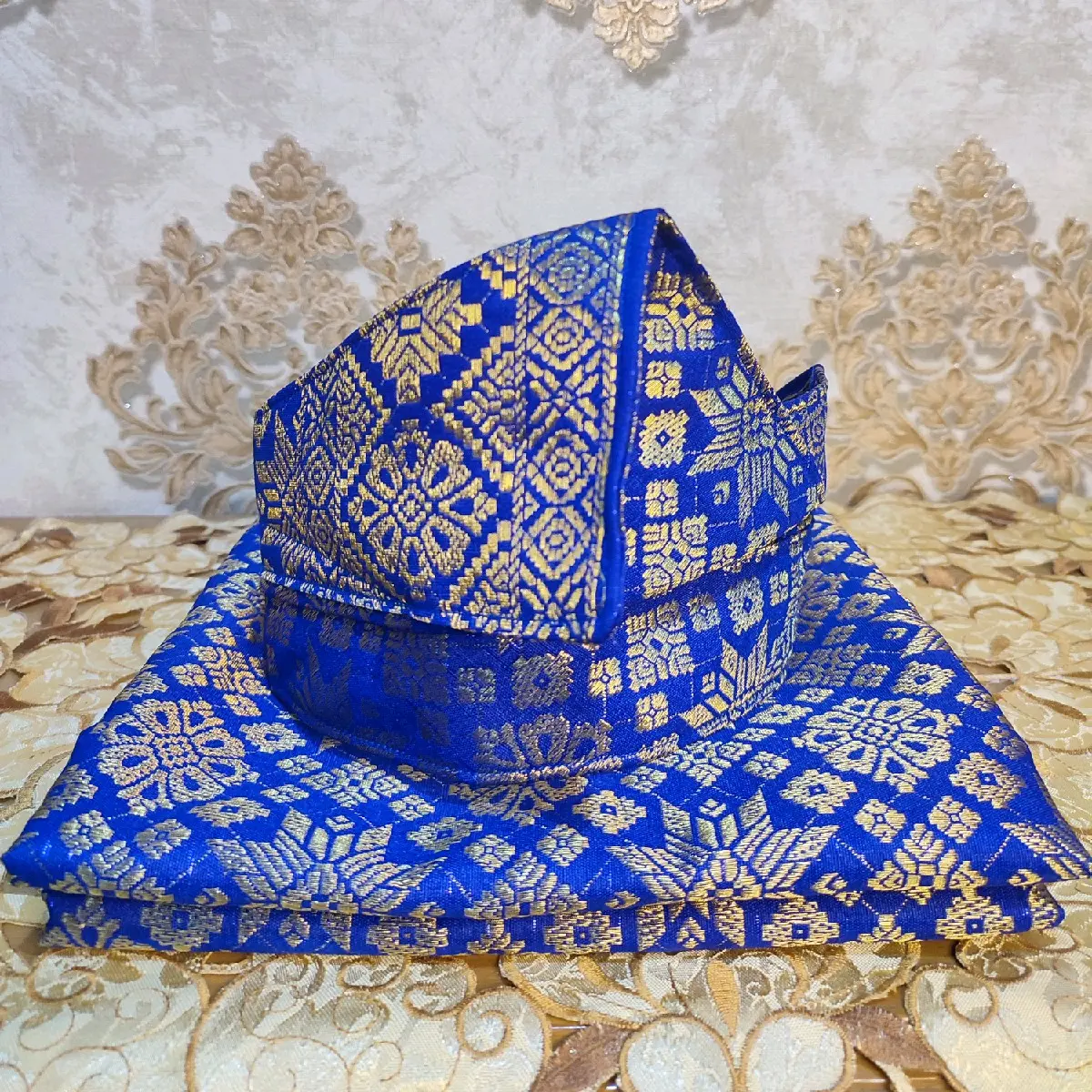(DEWASA)SET TANJAK DAN SARUNG SONGKET DEWASA KHAS MELAYU (tidk termasuk bros)