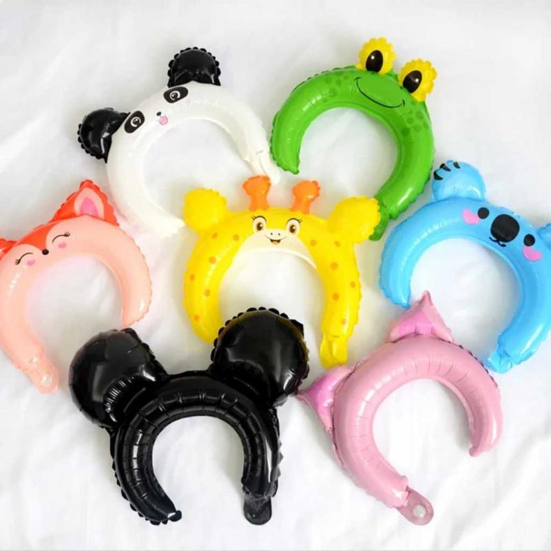 Isi 12 Pcs Balon Bando Kepala Untuk Ulang tahun Balon foil karakter Hewan Hiasan Kepala Astronot Mobil Pesawat Random balloon Plastik 4