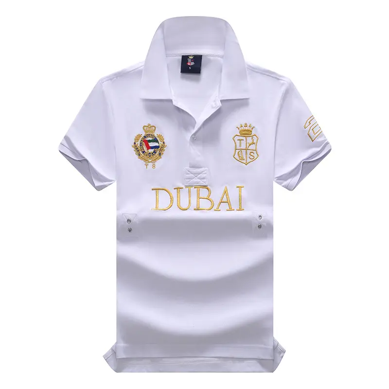 New Polo T Shirts for Men Cotton Dubai-inspired Embroidery, Short Sleeve Fashionable Golf Sporty Plus European Sizes 7XL Tshirts