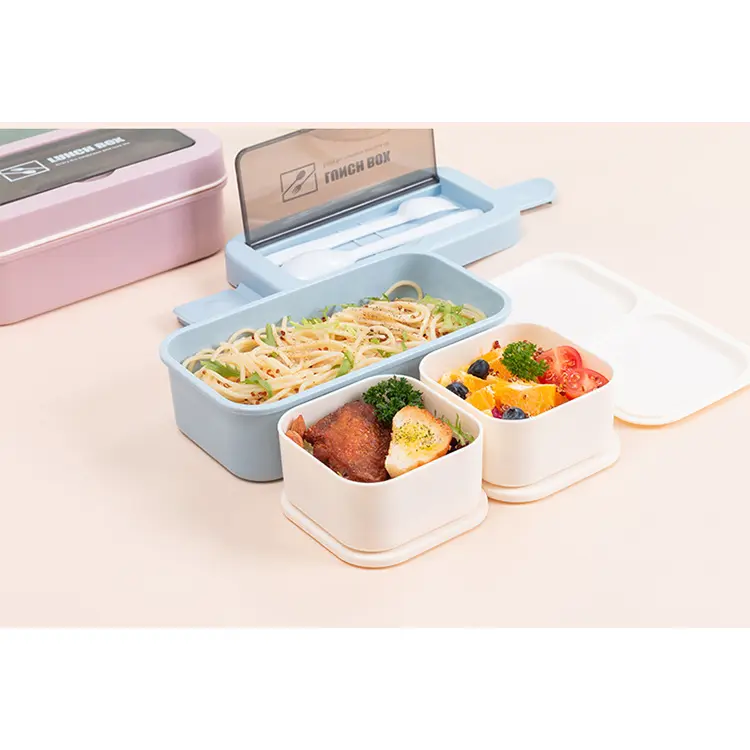 LUNCHBOX KOTAK MAKAN ANTI TUMPAH 2 SUSUN KOTAK BEKAL PREMIUM BPA FREE 6