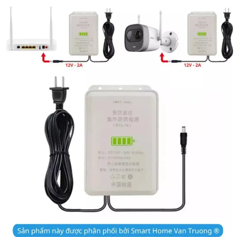 Pin dự phòng wifi  UPS 12V dung lượng 7800mAh, lưu điện camera, wifi, loại tốt 4