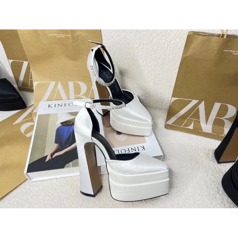 GIÀY 15 PHÂN CAO GÓT NỮ HOTTREND ĐÍNH ĐÁ XOÀN SANG CHẢNH CÁ TÍNH PHÙ HỢP MỌI BỘ ĐỒ PAMIU SHOES Có Quai 3