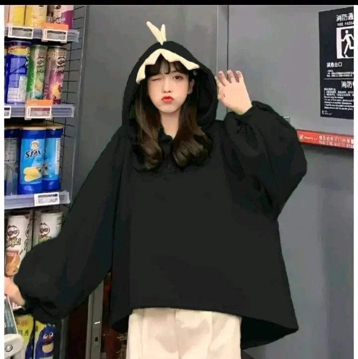 DINOS sweater wanita oversize / hoodie korean style Crewneck Basic Remaja Atasan Cewek Fleece