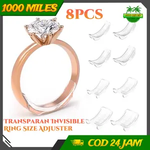 8pcs Invisible Ring Size Adjuster Pengatur Pengecil Cincin Anti Slip Aman Perhiasan