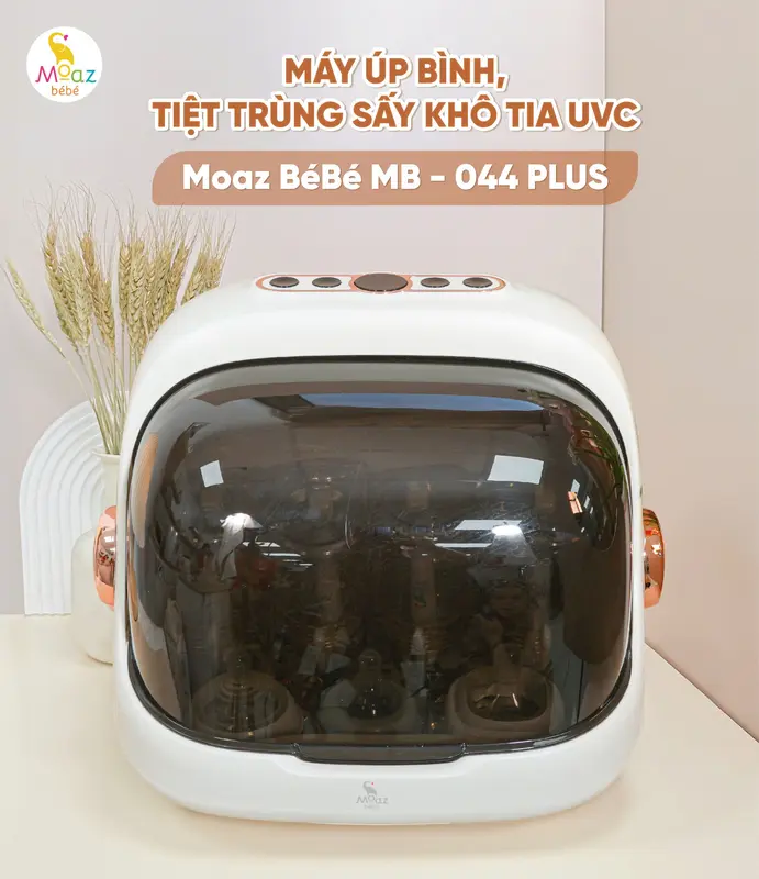 DTT- Máy úp bình sữa, tiệt trùng sấy khô tia UVC Moaz BéBé MB044 PLUS Michi Baby Bảo Hành 12 tháng-MC052 Cho Bé Trẻ sơ sinh 4