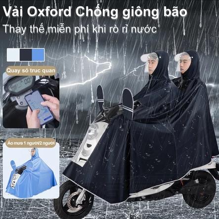 Product Introduction of Zacro Áo mưa xe máy cho 2 người, chống thấm, thấm nước tốt, vải dày dặn, phản quang, áo mưa xe máy, áo mưa xe điện, thuận tiện đi lại đi làm, xách tay 3