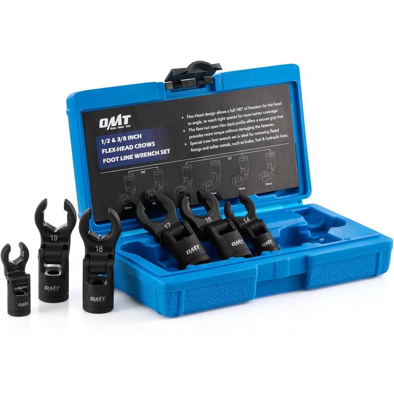 Crows Foot Wrench Set, 6 count Flex Head Crows Foot Line Wrench ...