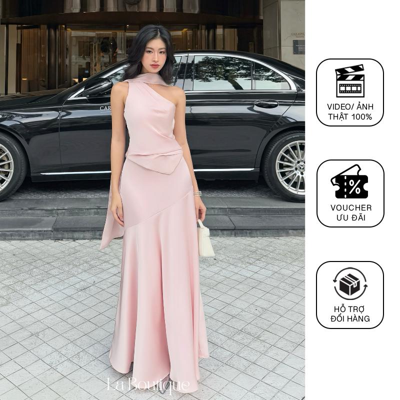  La Boutique - Chân Váy Vạt Xéo Lụa Đanh Cao Cấp Nữ 